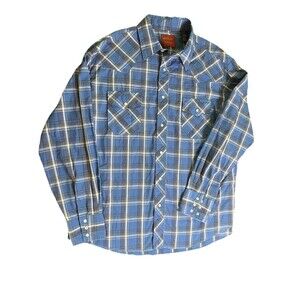 Men's Rustler X-Long Tails - Plaid Pearl Button Western Shirt - Size XL